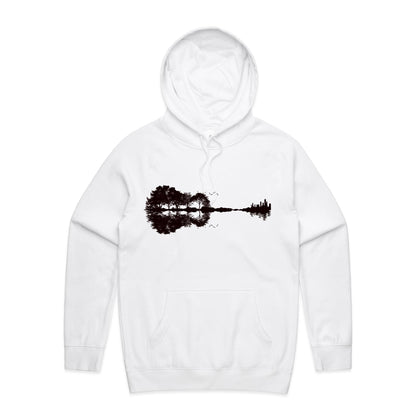 Guitar Reflection - Supply Hood White Mens Supply Hoodie