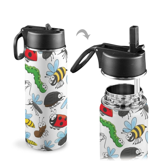Little Creatures - Insulated Water Bottle with Straw Lid (18oz) Insulated Water Bottle with Swing Handle