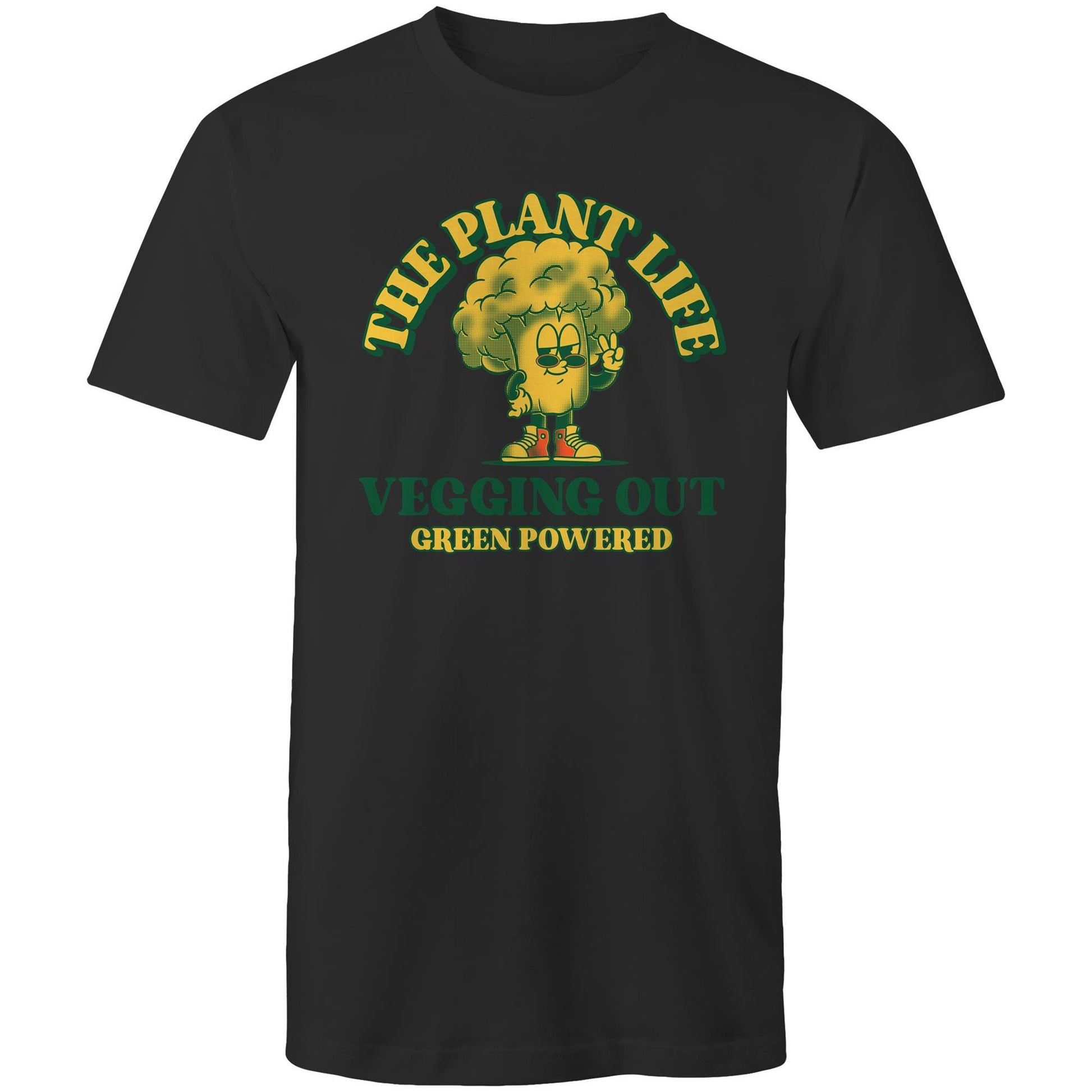 The Plant Life - Mens T-Shirt Black Mens T-shirt Food Vegetarian