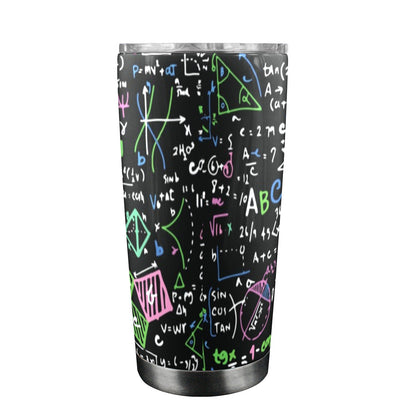 Equations In Green And Pink - 20oz Travel Mug with Clear Lid Clear Lid Travel Mug Maths Science