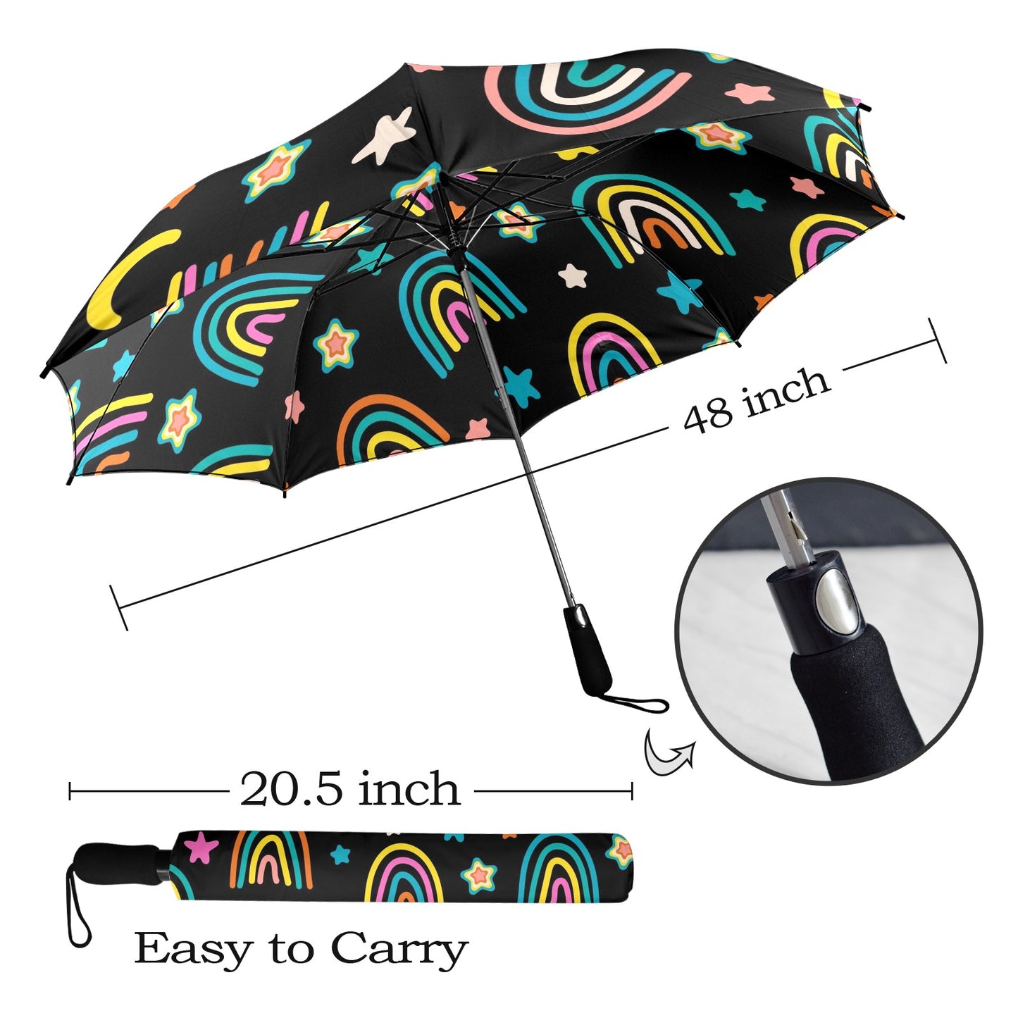 Rainbows - Semi-Automatic Foldable Umbrella Semi-Automatic Foldable Umbrella