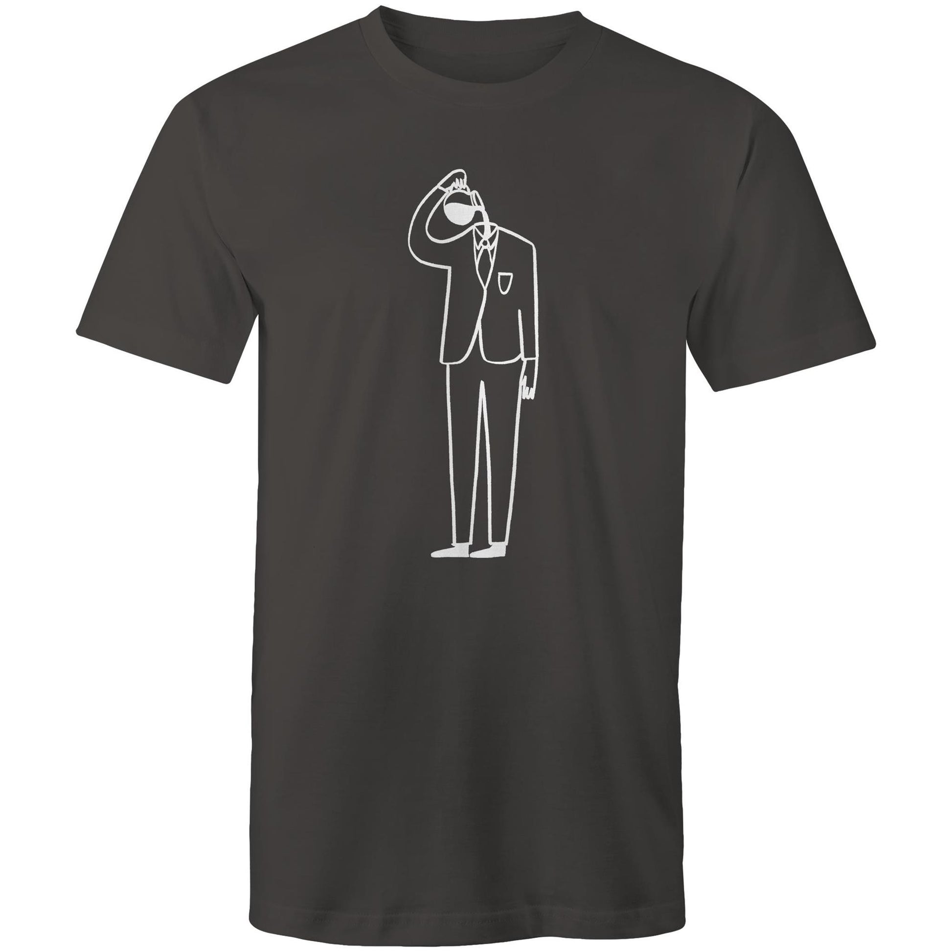 Coffee Brain - Mens T-Shirt Charcoal Mens T-shirt Coffee