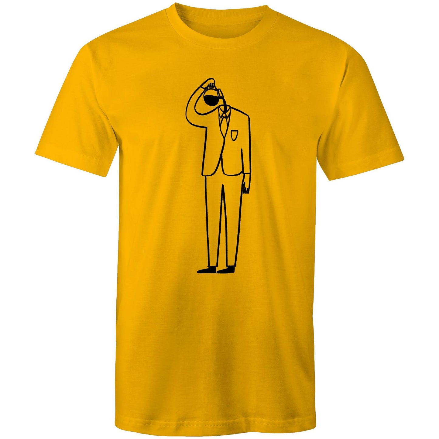 Coffee Brain - Mens T-Shirt Gold Mens T-shirt Coffee