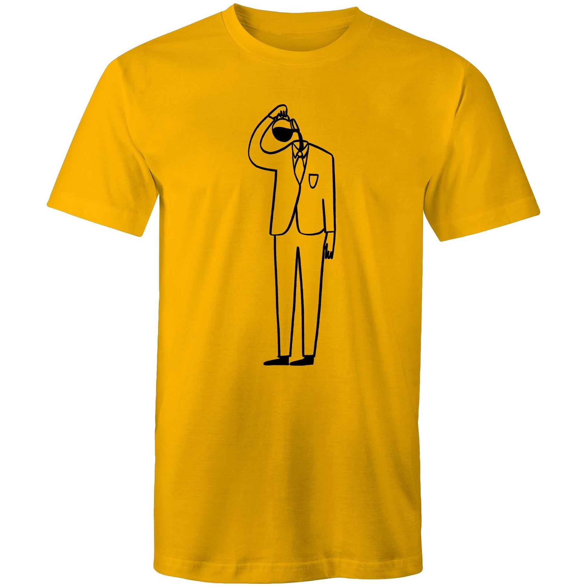 Coffee Brain - Mens T-Shirt Gold Mens T-shirt Coffee