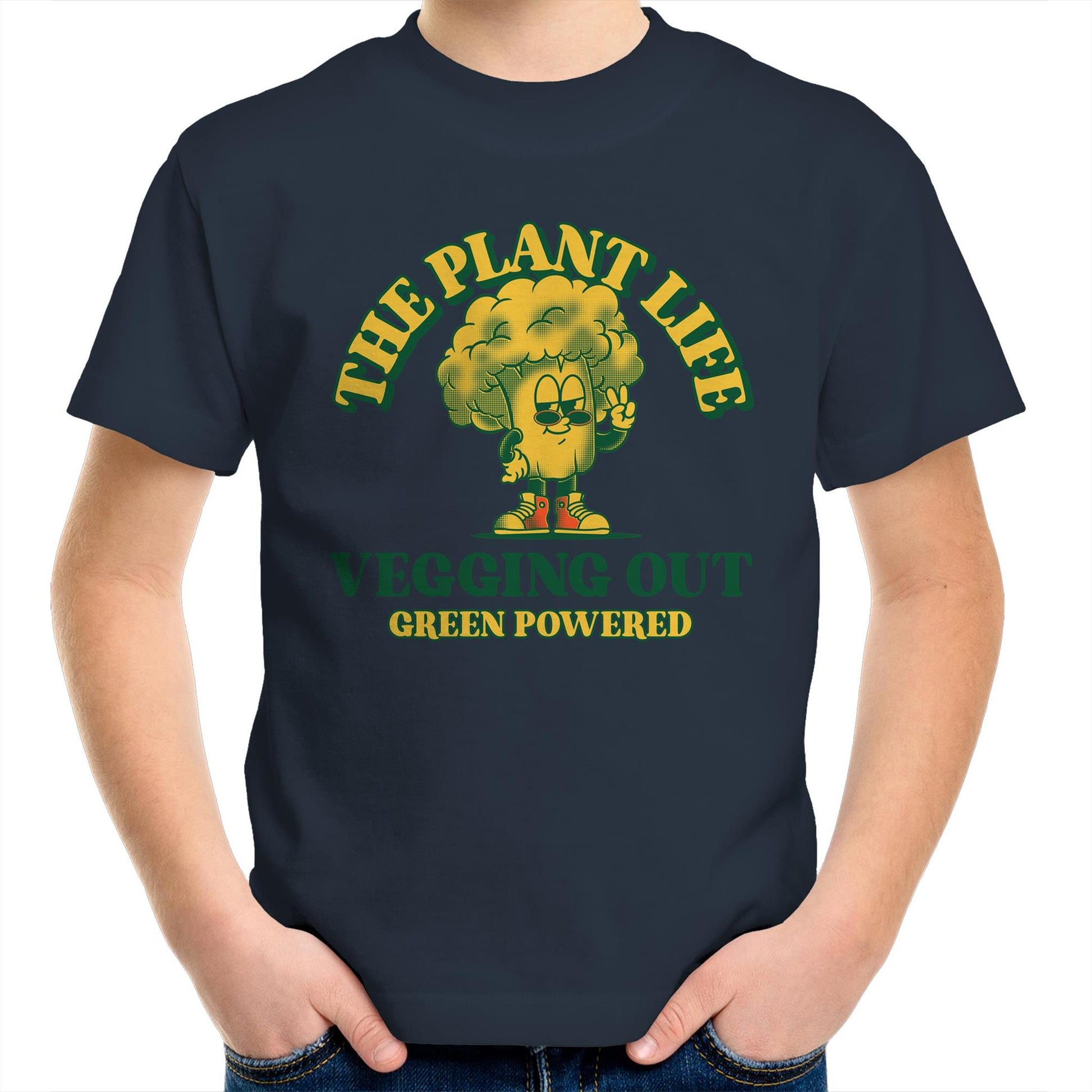 The Plant Life - Kids Youth T-Shirt Navy Kids Youth T-shirt Food Vegetarian