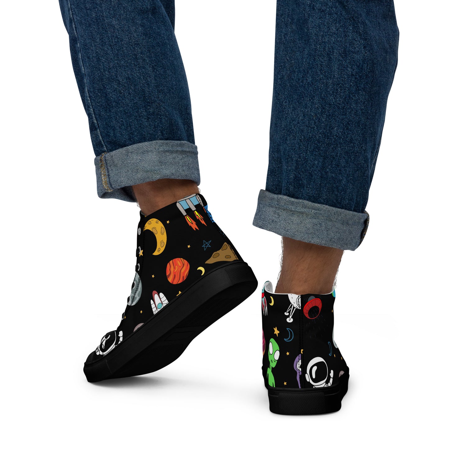 Space - Men’s high top canvas shoes Mens High Top Shoes Space