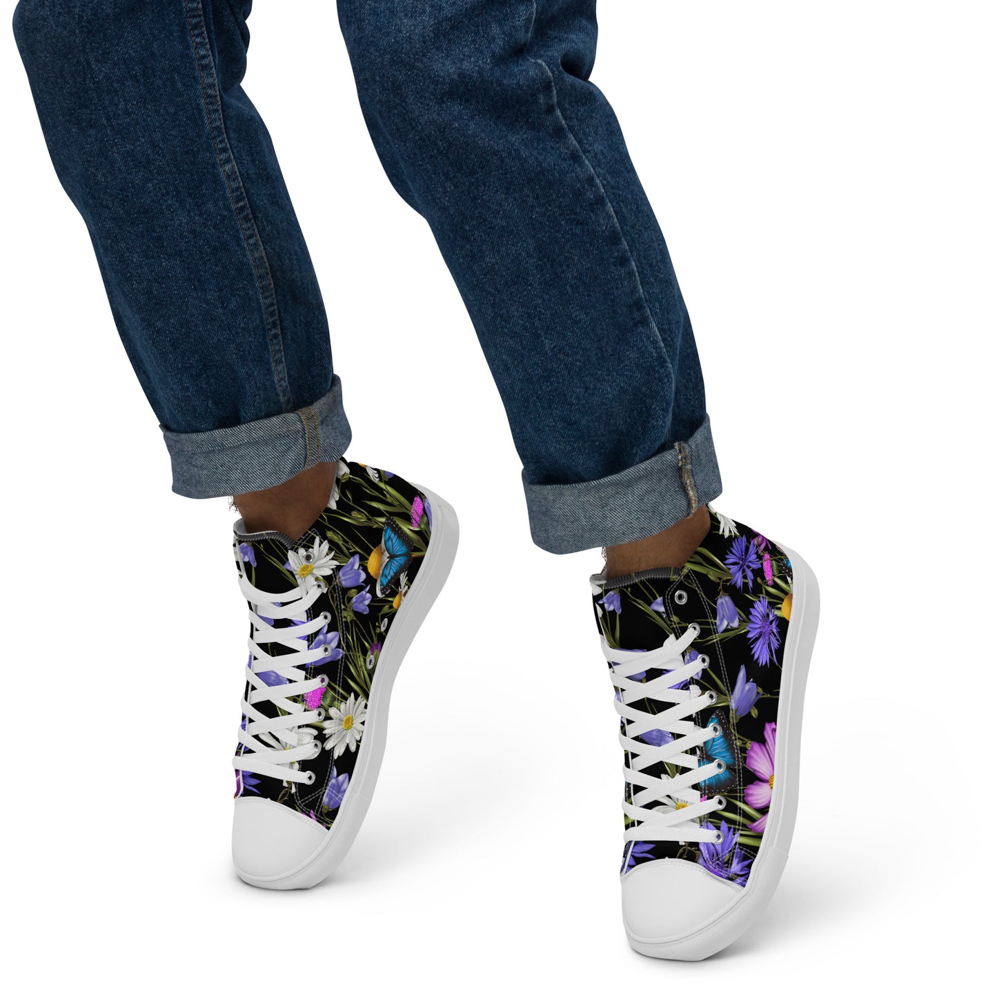Butterfly Flowers - Men’s high top canvas shoes Mens High Top Shoes