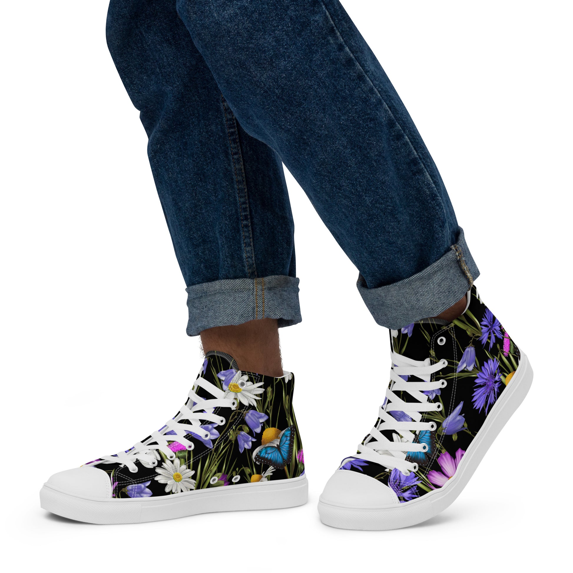 Butterfly Flowers - Men’s high top canvas shoes Mens High Top Shoes