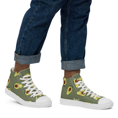 Avocado Characters - Men’s high top canvas shoes Mens High Top Shoes food