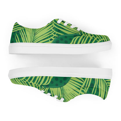 Palm Leaves - Men’s lace-up canvas shoes Mens Lace Up Canvas Shoes Plants