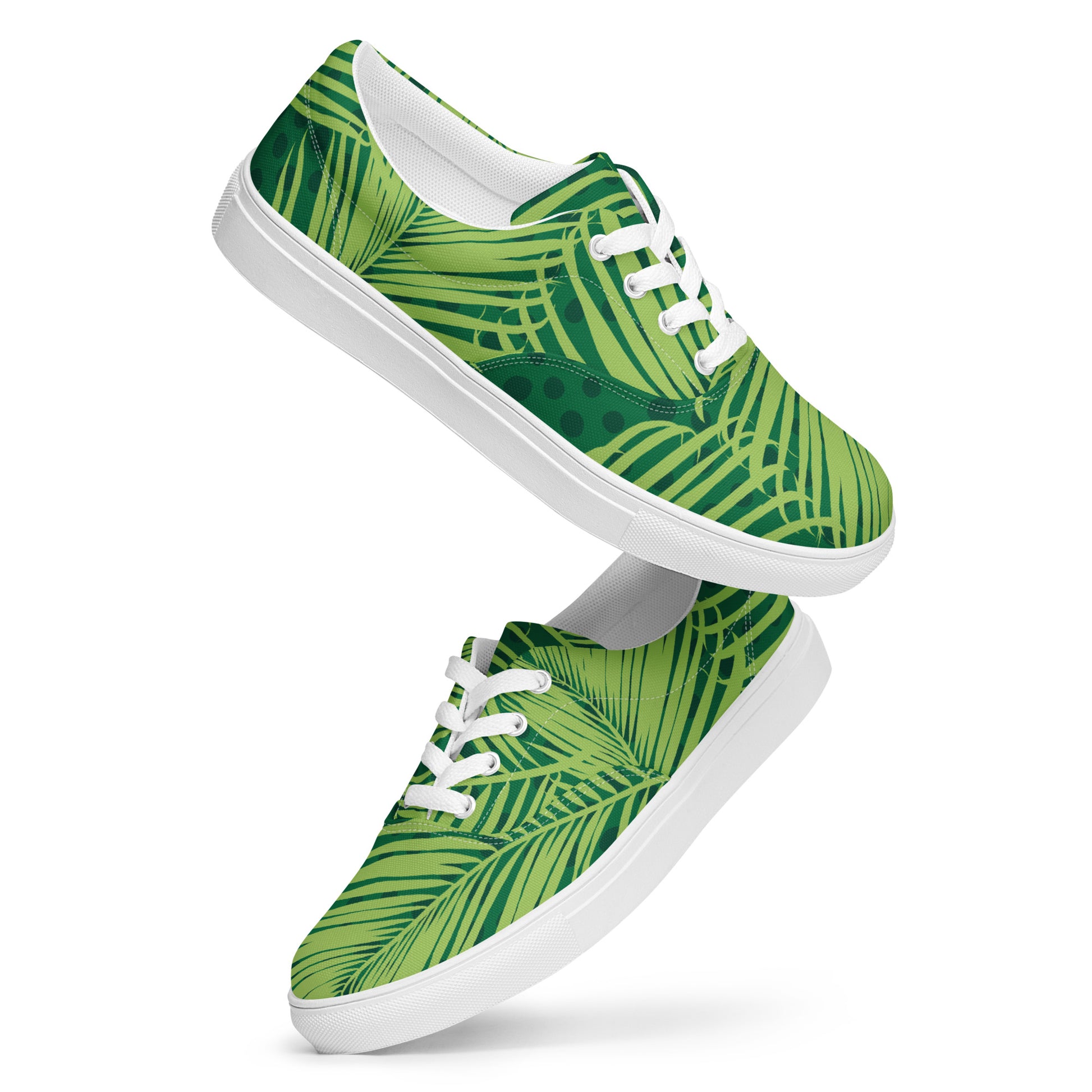 Palm Leaves - Men’s lace-up canvas shoes Mens Lace Up Canvas Shoes Plants