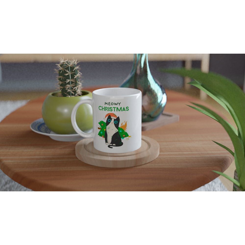 Meowy Christmas - 11oz Ceramic Mug Christmas Mug Merry Christmas