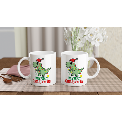 Dinosaur Christmas - 11oz Ceramic Mug Christmas Mug Merry Christmas