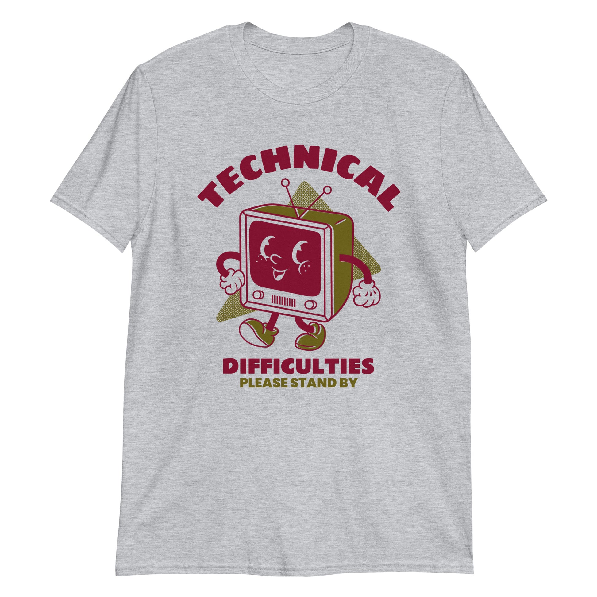 Retro TV, Technical Difficulties - Short-Sleeve Unisex T-Shirt Sport Grey Unisex T-shirt Retro Tech
