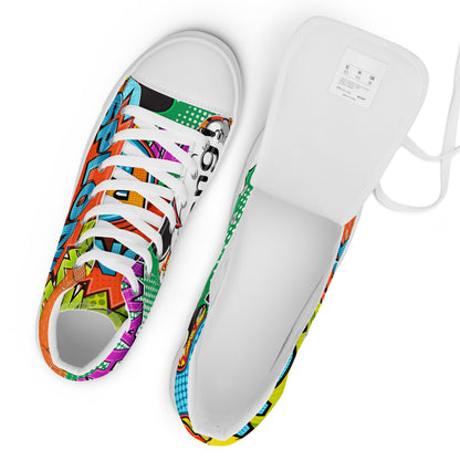 Comic Book 2 - Women’s high top canvas shoes Womens High Top Shoes