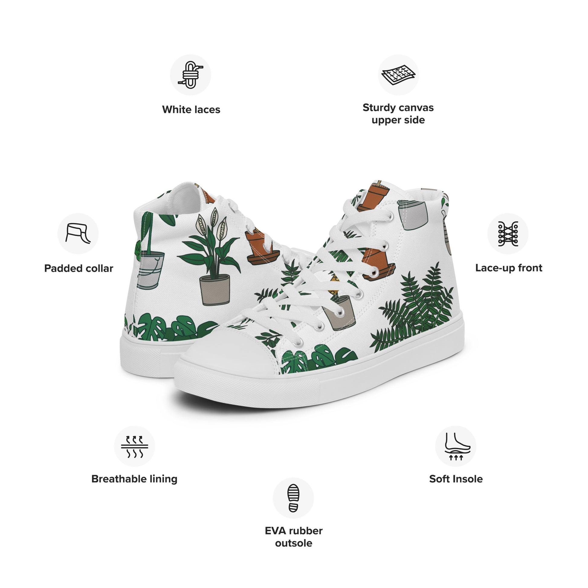 Plant Lover - Women’s high top canvas shoes Womens High Top Shoes