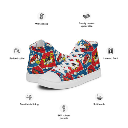 Comic Book - Women’s high top canvas shoes Womens High Top Shoes