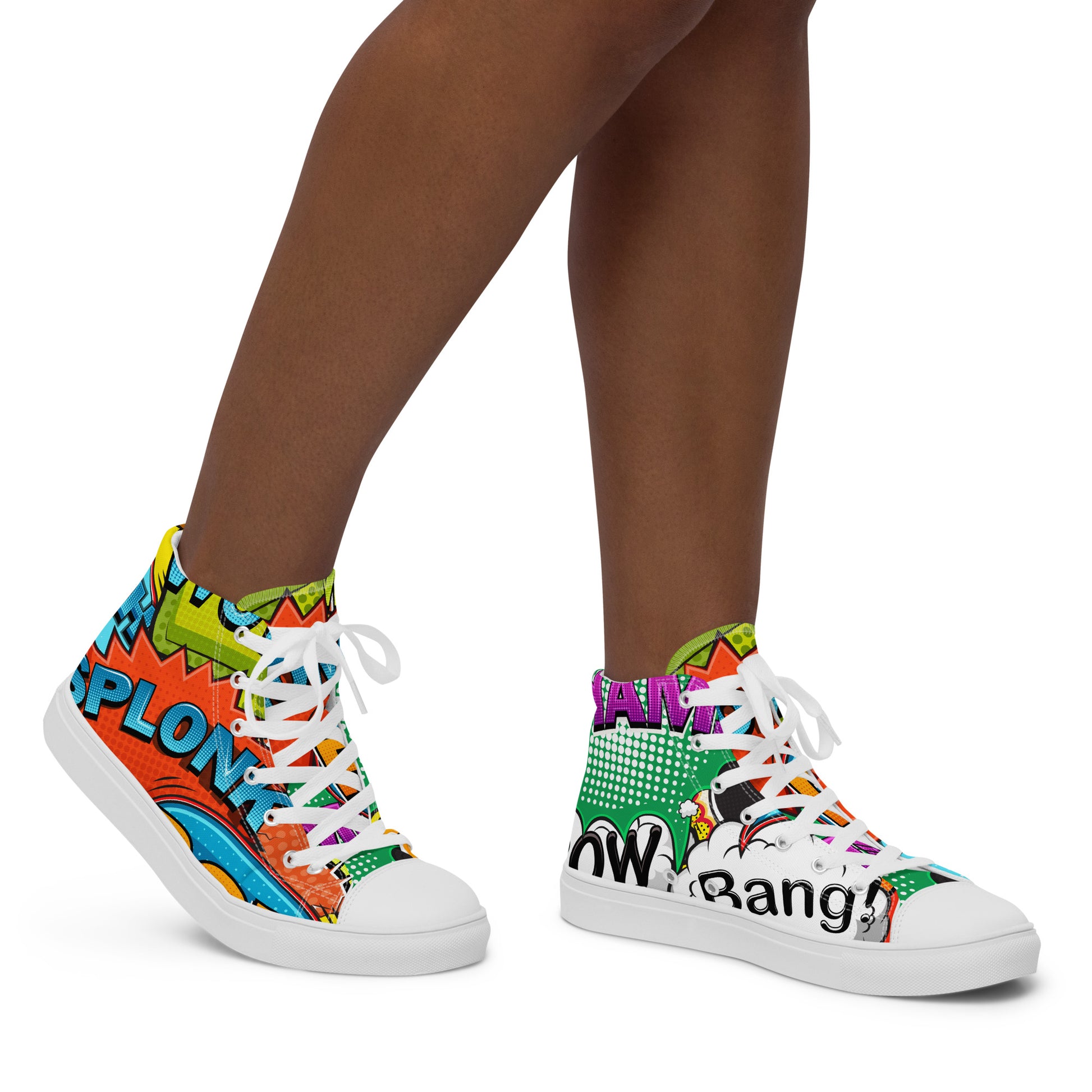 Comic Book 2 - Women’s high top canvas shoes Womens High Top Shoes