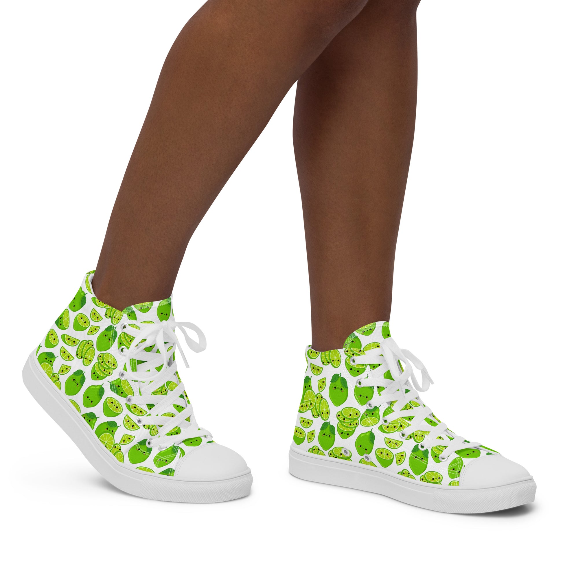 Cute Limes - Women’s high top canvas shoes Womens High Top Shoes food