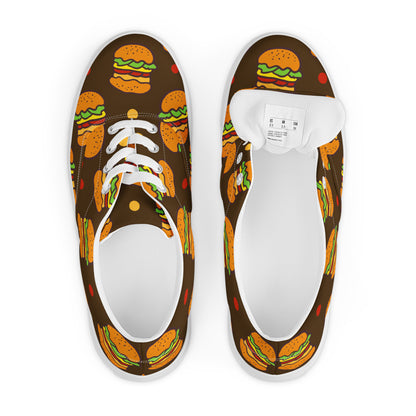 Burgers - Women’s lace-up canvas shoes Womens Lace Up Canvas Shoes Food