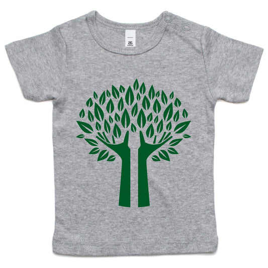 Green Tree - Baby T-shirt Grey Marle Baby T-shirt Environment kids Plants