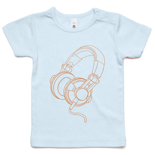 Headphones - Baby T-shirt Powder Blue Baby T-shirt kids Music