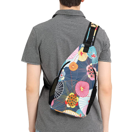Abstract Floral - Cross-Body Chest Bag Cross-Body Chest Bag
