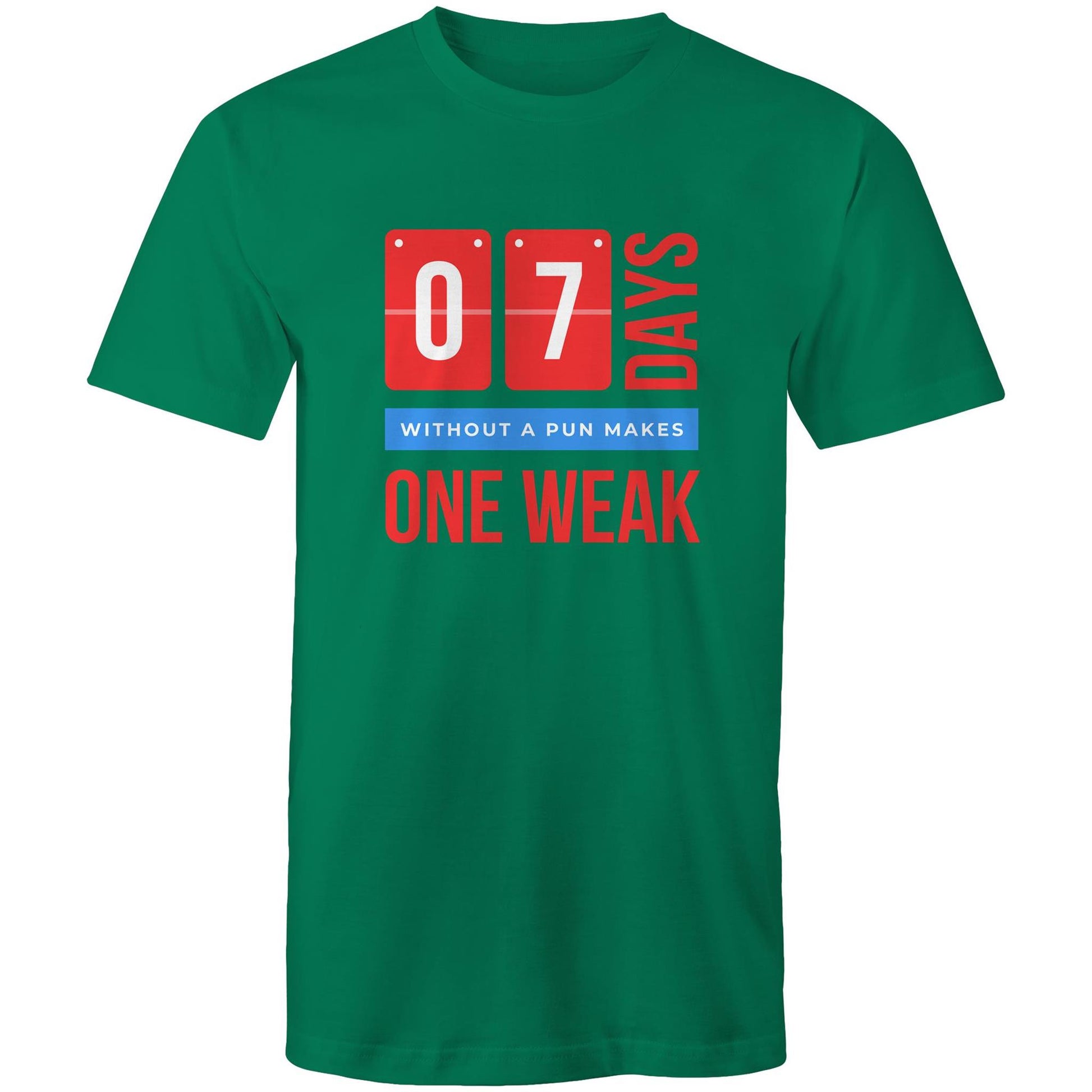 7 Days Without A Pun - Mens T-Shirt Kelly Green Mens T-shirt Funny