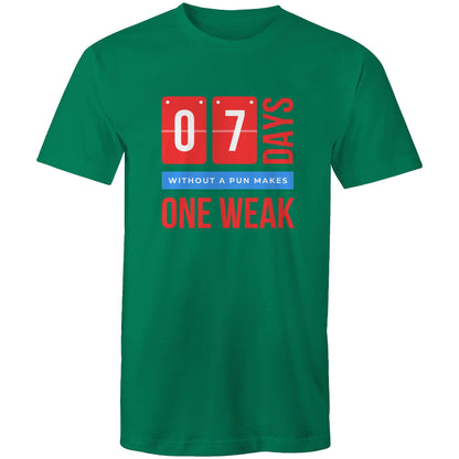 7 Days Without A Pun - Mens T-Shirt Kelly Green Mens T-shirt Funny