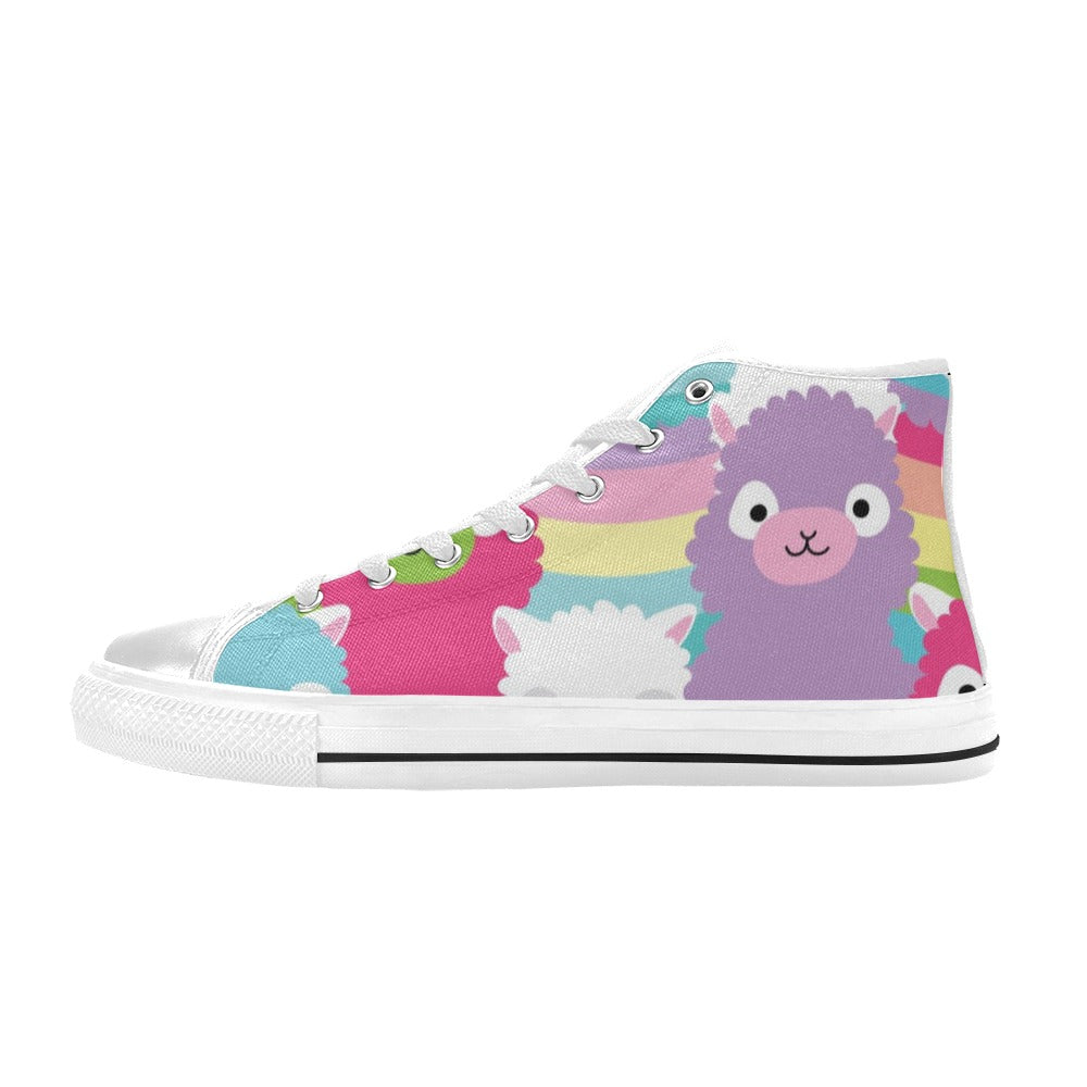 Llamas - High Top Canvas Shoes for Kids Kids High Top Canvas Shoes