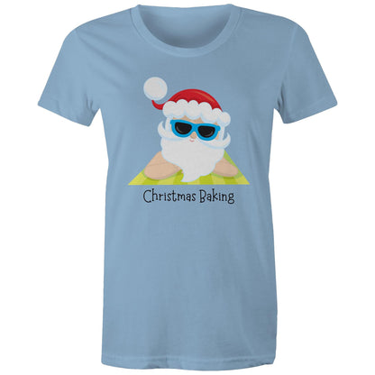 Christmas Baking - Womens T-shirt Carolina Blue Christmas Womens T-shirt Merry Christmas