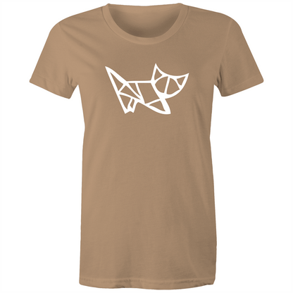 Origami Kitten - Women's T-shirt Tan 2XL Womens T-shirt animal Womens