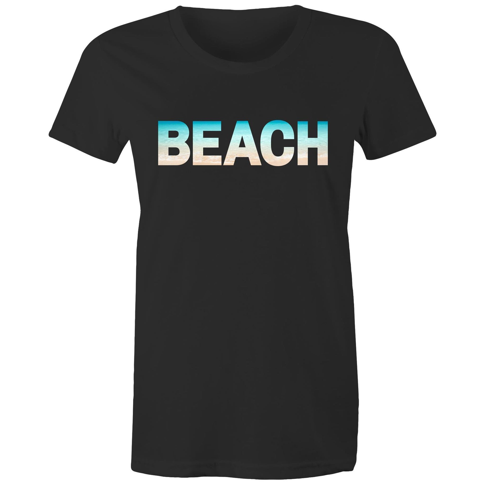 Beach - Women's T-shirt Black Womens T-shirt Summer Womens
