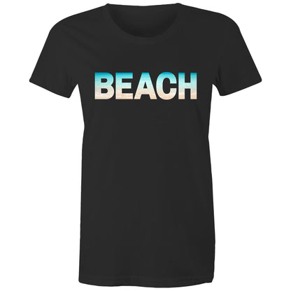 Beach - Women's T-shirt Black Womens T-shirt Summer Womens