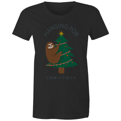 Hanging For Christmas - Womens T-shirt Black Christmas Womens T-shirt Merry Christmas