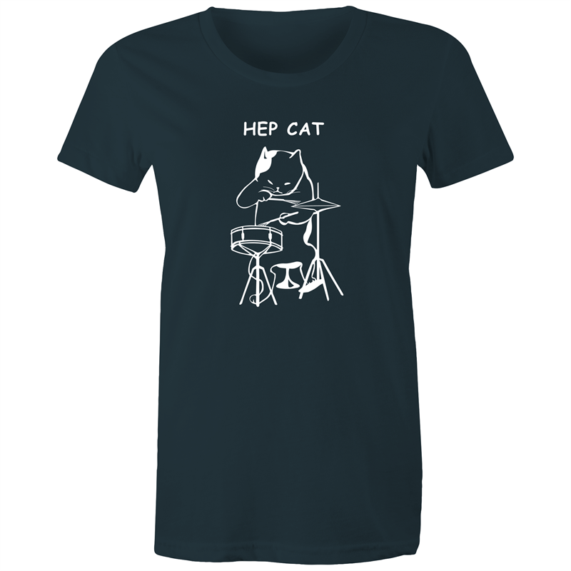 Hep Cat - Women's T-shirt Indigo Womens T-shirt Music Womens