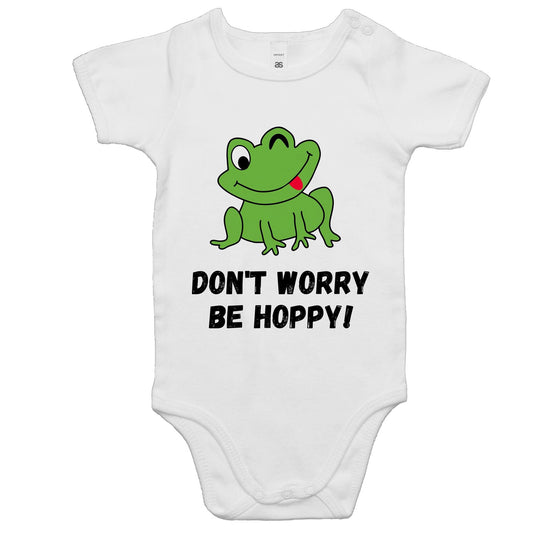 Don't Worry Be Hoppy - Baby Bodysuit White Baby Bodysuit animal