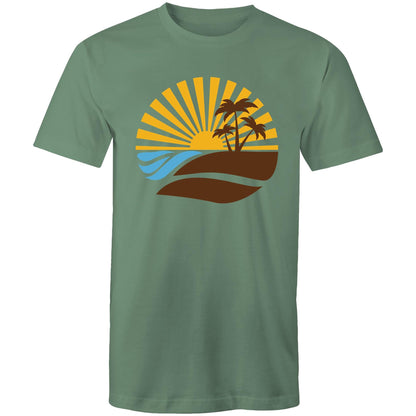 Vintage Surf - Mens T-Shirt Sage Mens T-shirt Mens Retro Summer Surf