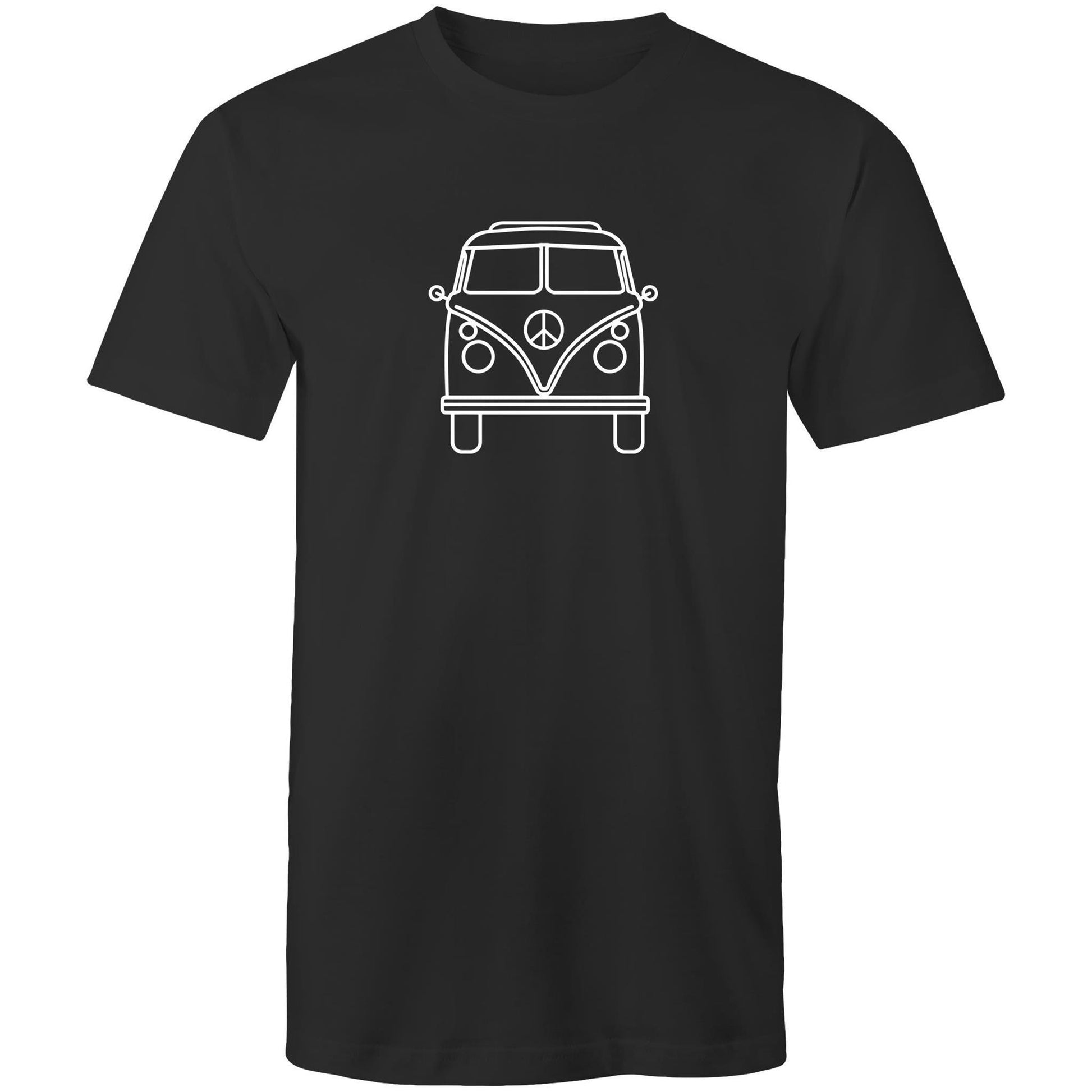 Beach Van - Mens T-Shirt Black Mens T-shirt Mens Retro Summer Surf