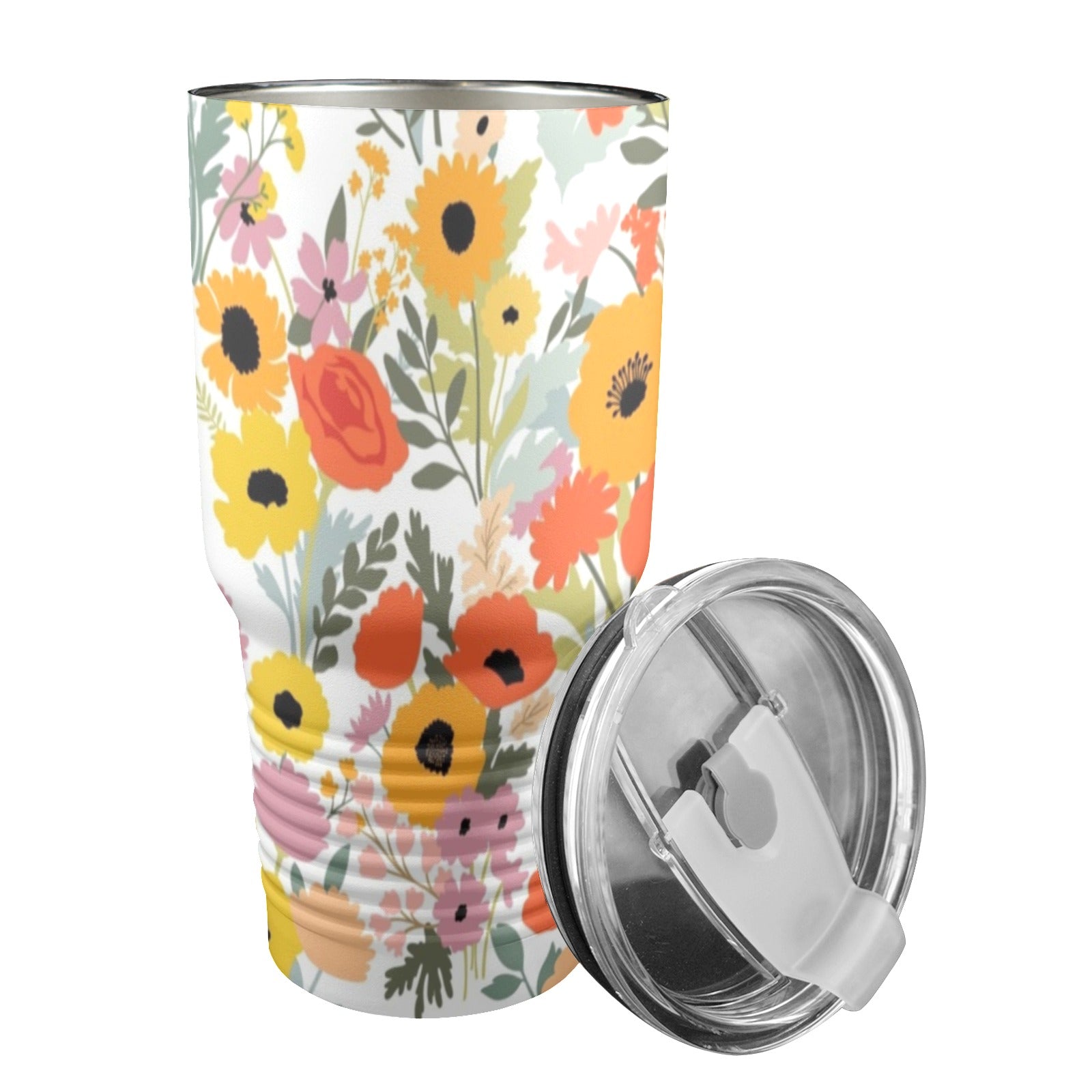 Fun Floral - 30oz Insulated Stainless Steel Mobile Tumbler 30oz Insulated Stainless Steel Mobile Tumbler Plants