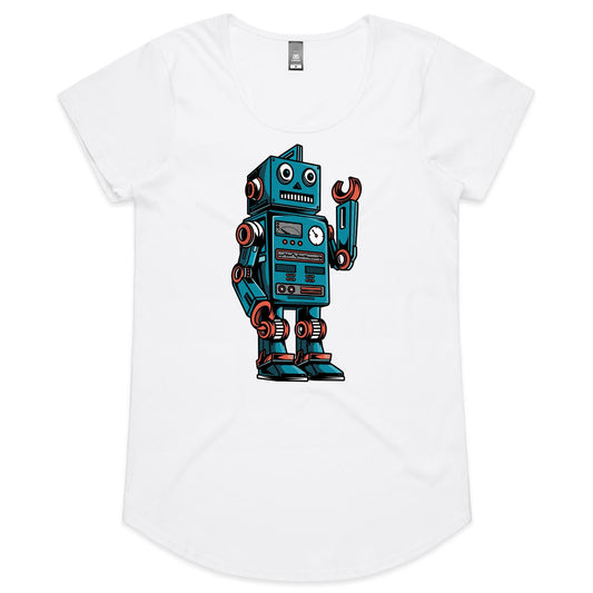 Robot - Womens Scoop Neck T-Shirt White Womens Scoop Neck T-shirt Sci Fi