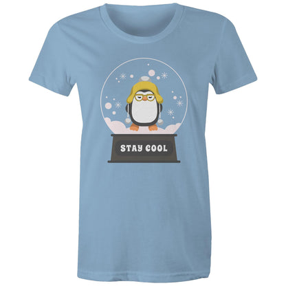 Stay Cool - Womens T-shirt Carolina Blue Christmas Womens T-shirt Merry Christmas