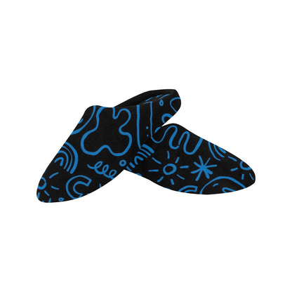 Blue Squiggle - Women's Non-Slip Cotton Slippers Women's Non-Slip Cotton Slippers