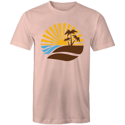Vintage Surf - Mens T-Shirt Pale Pink Mens T-shirt Mens Retro Summer Surf