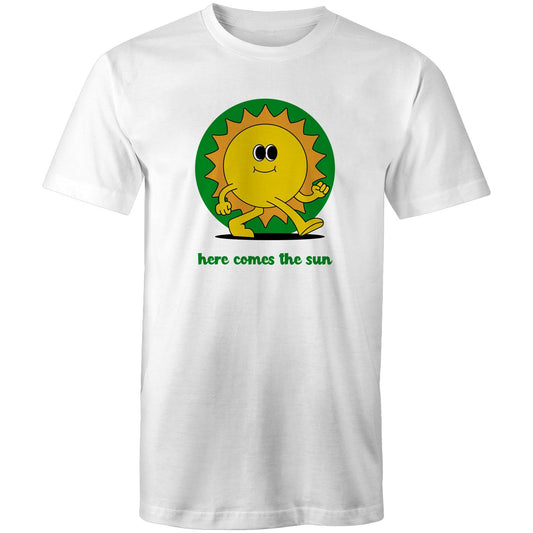 Here Comes The Sun - Mens T-Shirt White Mens T-shirt Retro Summer