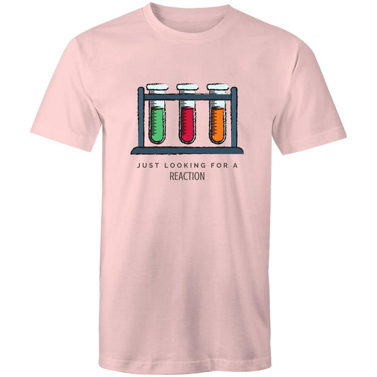 Test Tube, Just Looking For A Reaction - Mens T-Shirt Pink Mens T-shirt Mens Science