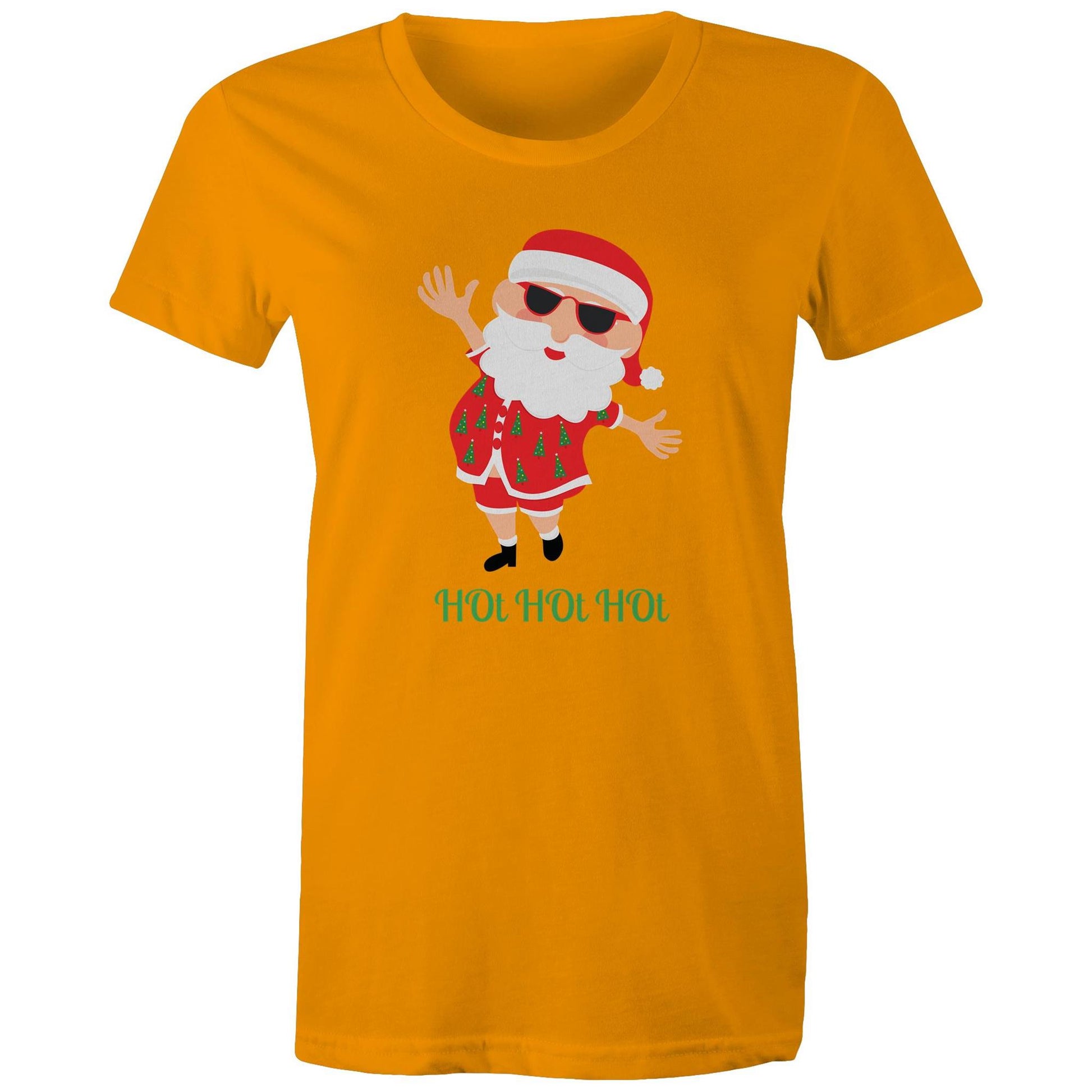 HOt HOt HOt - Womens T-shirt Orange Christmas Womens T-shirt Merry Christmas