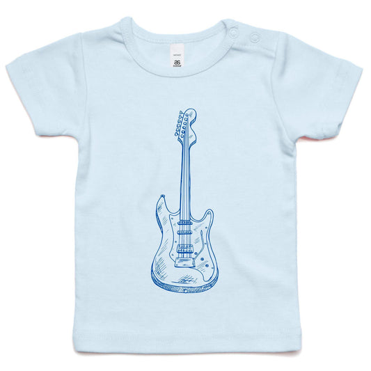 Guitar - Baby T-shirt Powder Blue Baby T-shirt kids Music