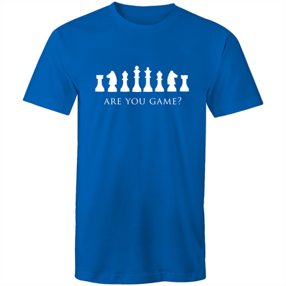 Are You Game - Mens T-Shirt Bright Royal Mens T-shirt Games Mens