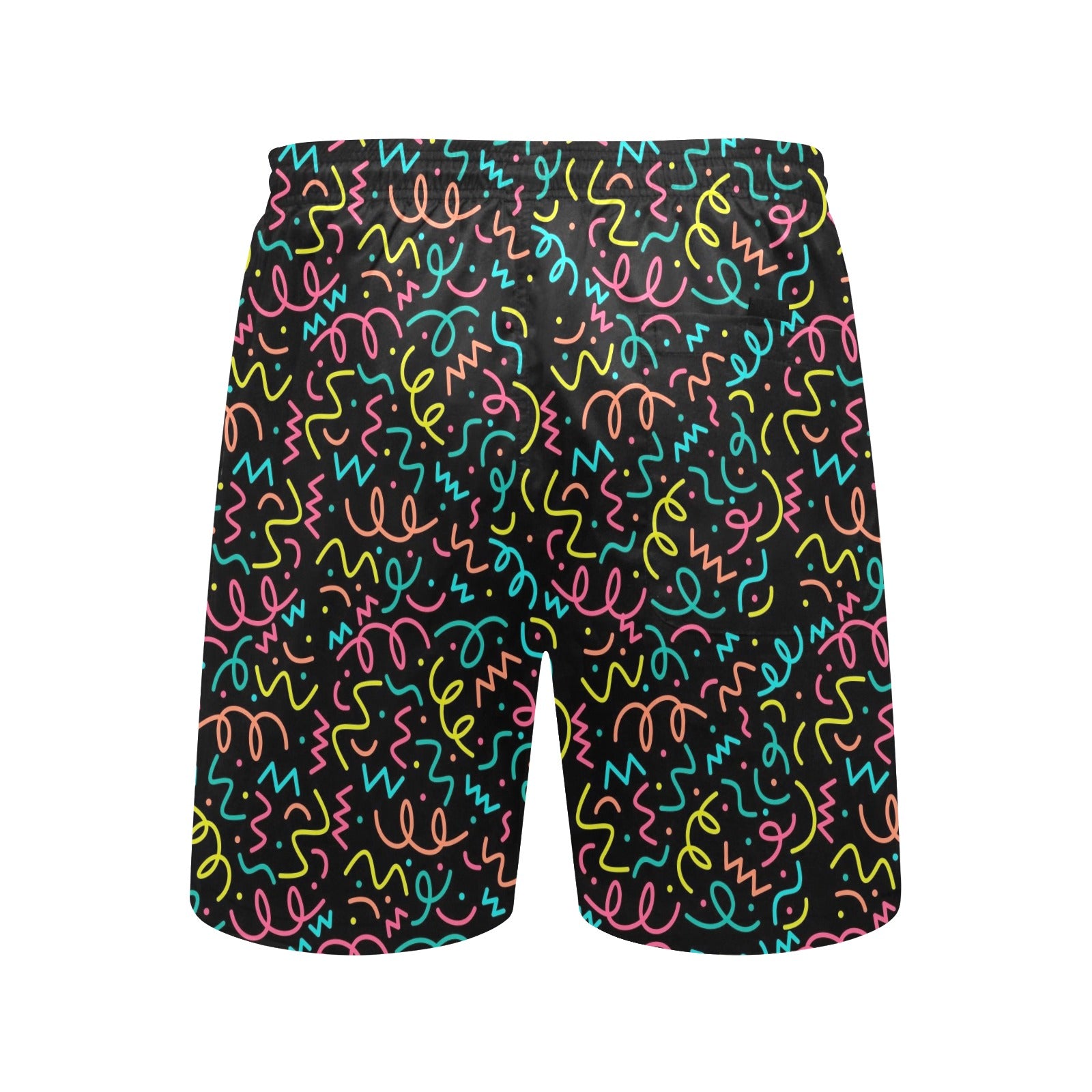 Squiggle Time - Men's Mid-Length Beach Shorts Men's Mid-Length Beach Shorts Funny